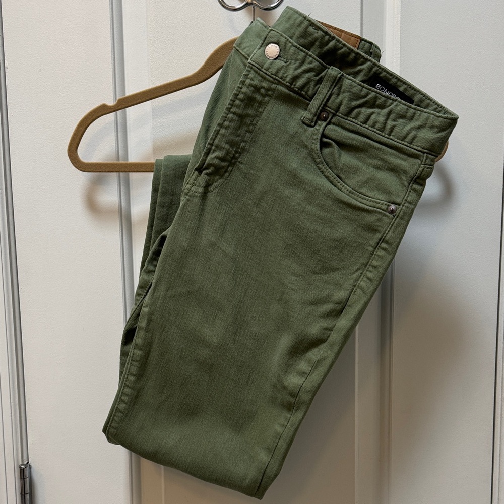 Bonobos Olive Pants with Black Logo Tag